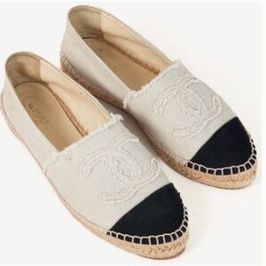 CHANEL Canvas Espadrilles, Size 39